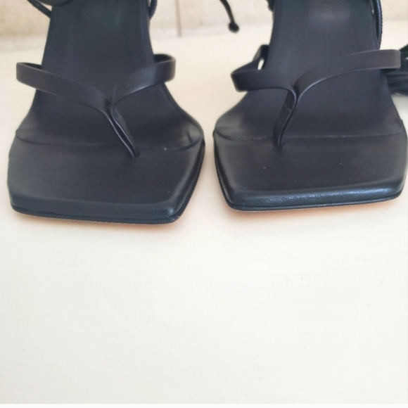 A'mmonde Atelier Anastassia Leather Strappy Heels Black Ankle Tie Heels - Picture 9 of 10